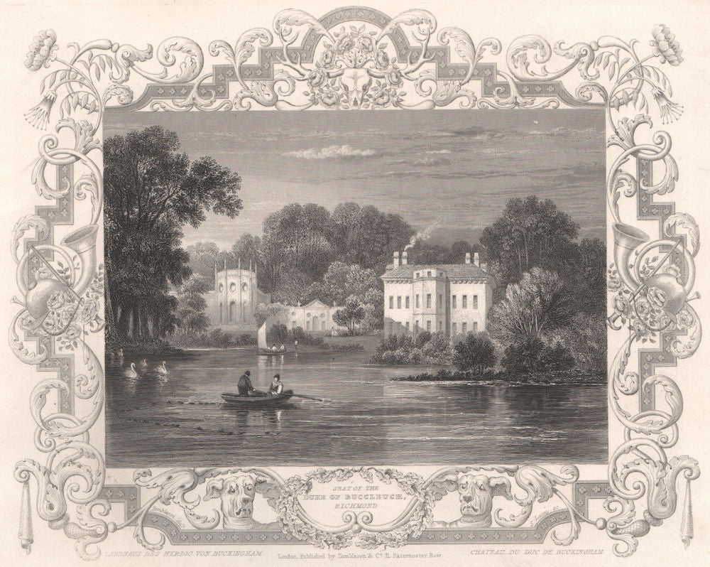 'Duke of Buccleuch's seat, Richmond'. Sudbrook Park, Petersham. TOMBLESON 1835